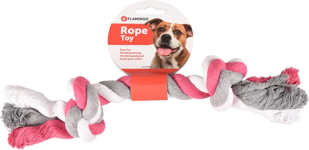 Flamingo Jim Knoopbot - Hondenspeelgoed 35cm - Multi