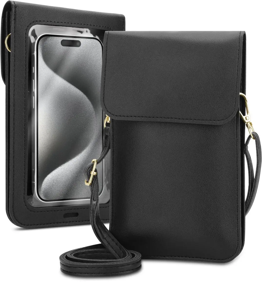 Mobielhoesje geschikt voor ZTE Axon 7 in ZWART Etui Case Cover Handtas voor dame