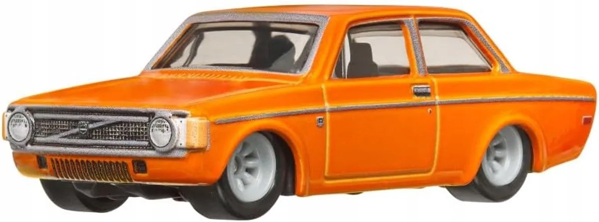 Hot Wheels 1973 Volvo 142 GL Canyon Warriors 1:64 - Oranje FPY86