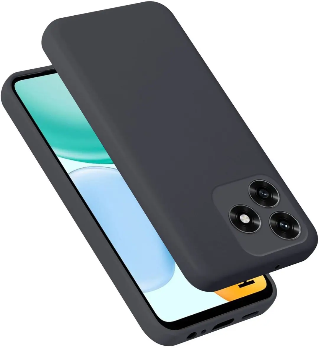 Cadorabo Hoesje geschikt voor Honor X5C Plus / X5C Case in Liquid Zwart Bescherm