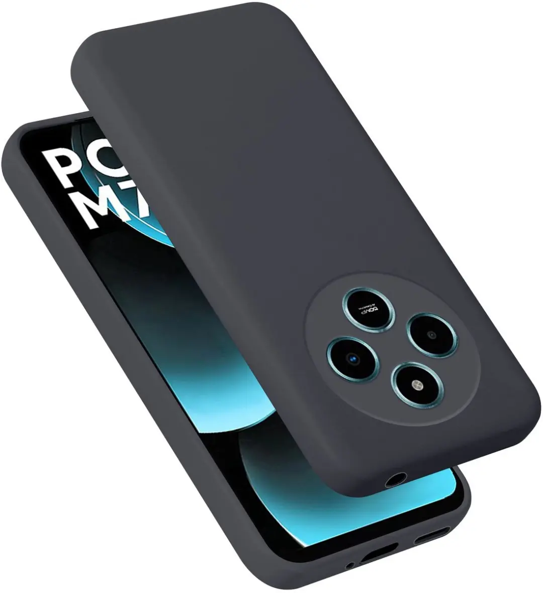 Cadorabo Hoesje geschikt voor Xiaomi Poco M7 5G Case in Liquid Zwart Beschermhoe