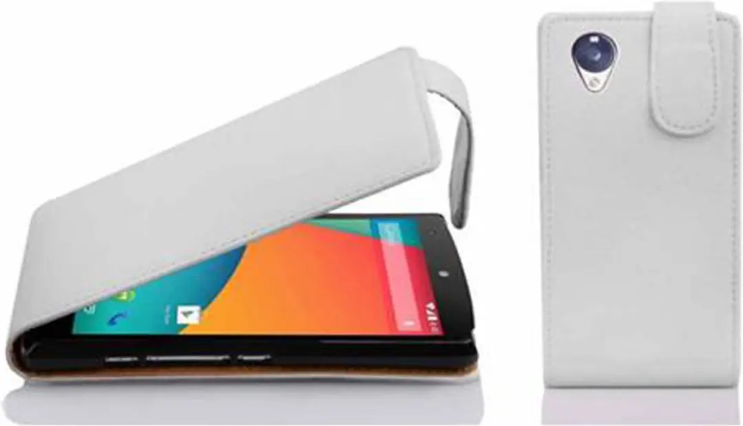 Cadorabo Hoesje geschikt voor LG Google NEXUS 5 in MAGNESIUM WIT