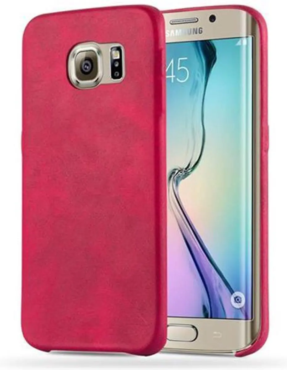 Cadorabo Hoesje geschikt voor Samsung Galaxy S6 EDGE in VINTAGE ROOD