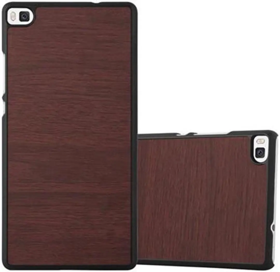 Cadorabo Hoesje geschikt voor Huawei P8 in WOODY KOFFIE