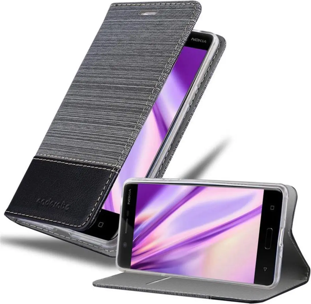 Cadorabo Hoesje geschikt voor Nokia 5 2017 in GRIJS ZWART