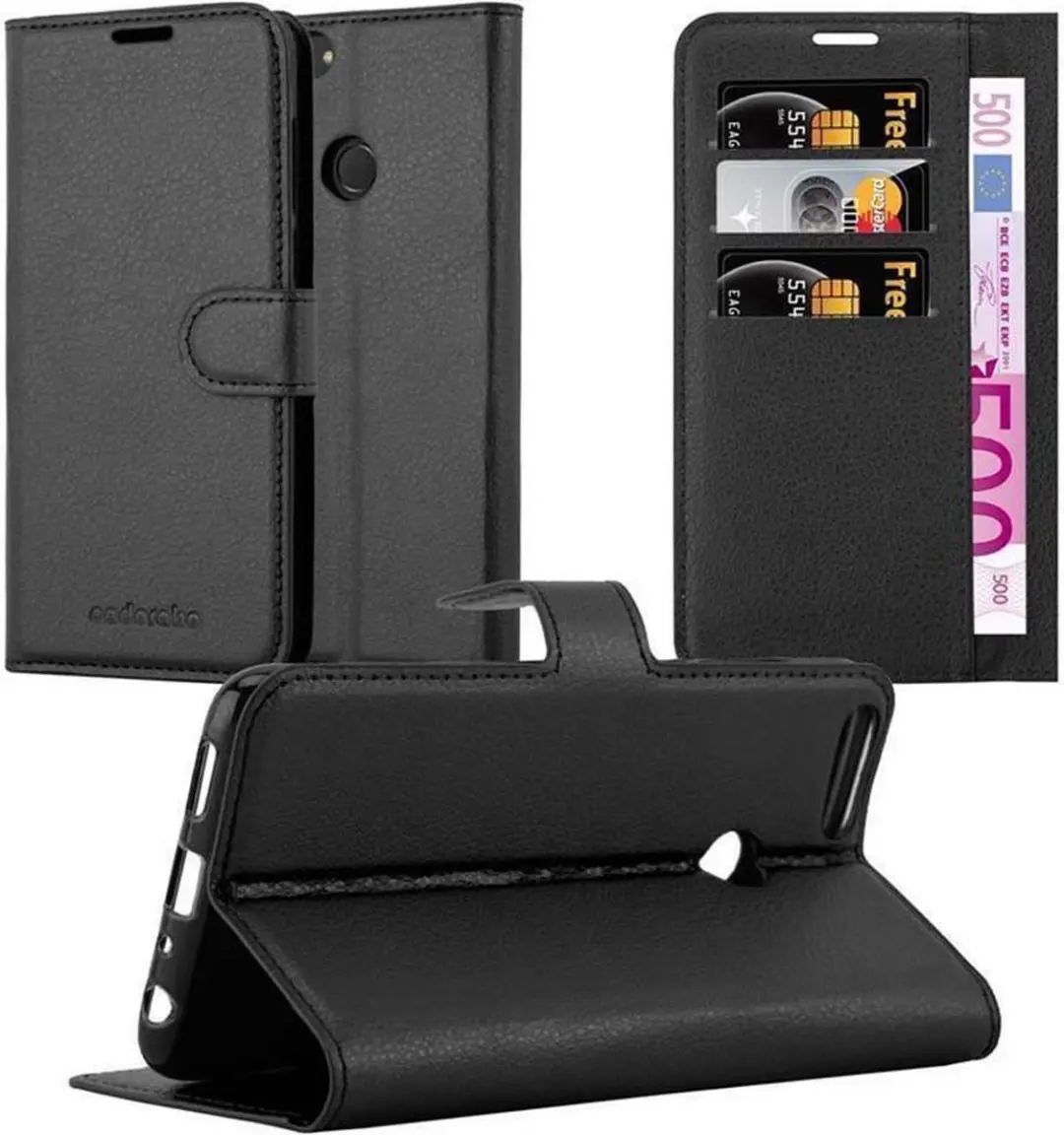 Cadorabo Hoesje geschikt voor Huawei P SMART 2018 / Enjoy 7S in PHANTOM ZWART
