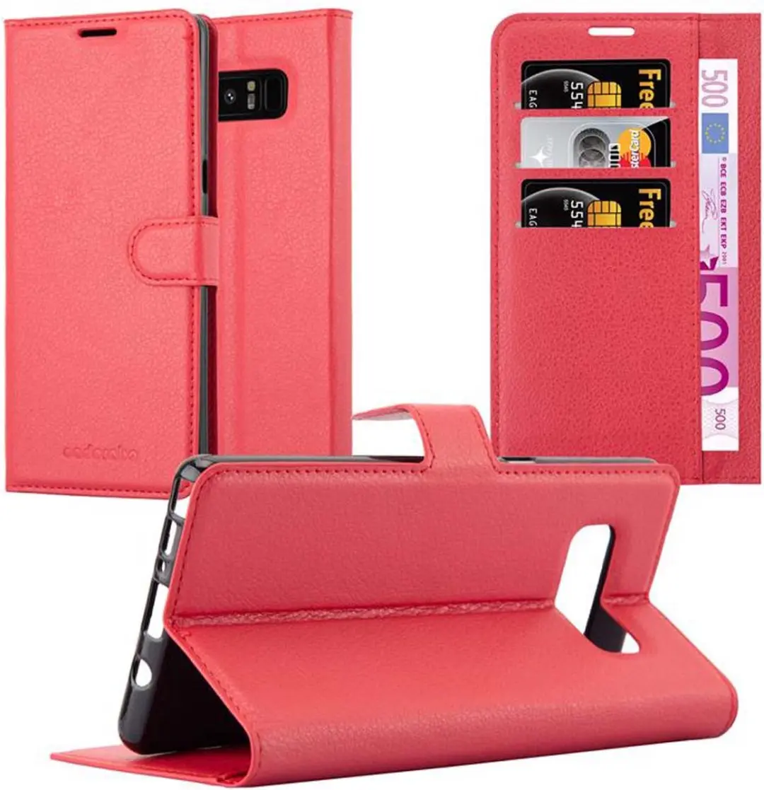 Cadorabo Hoesje geschikt voor Samsung Galaxy NOTE 8 in KARMIJN ROOD