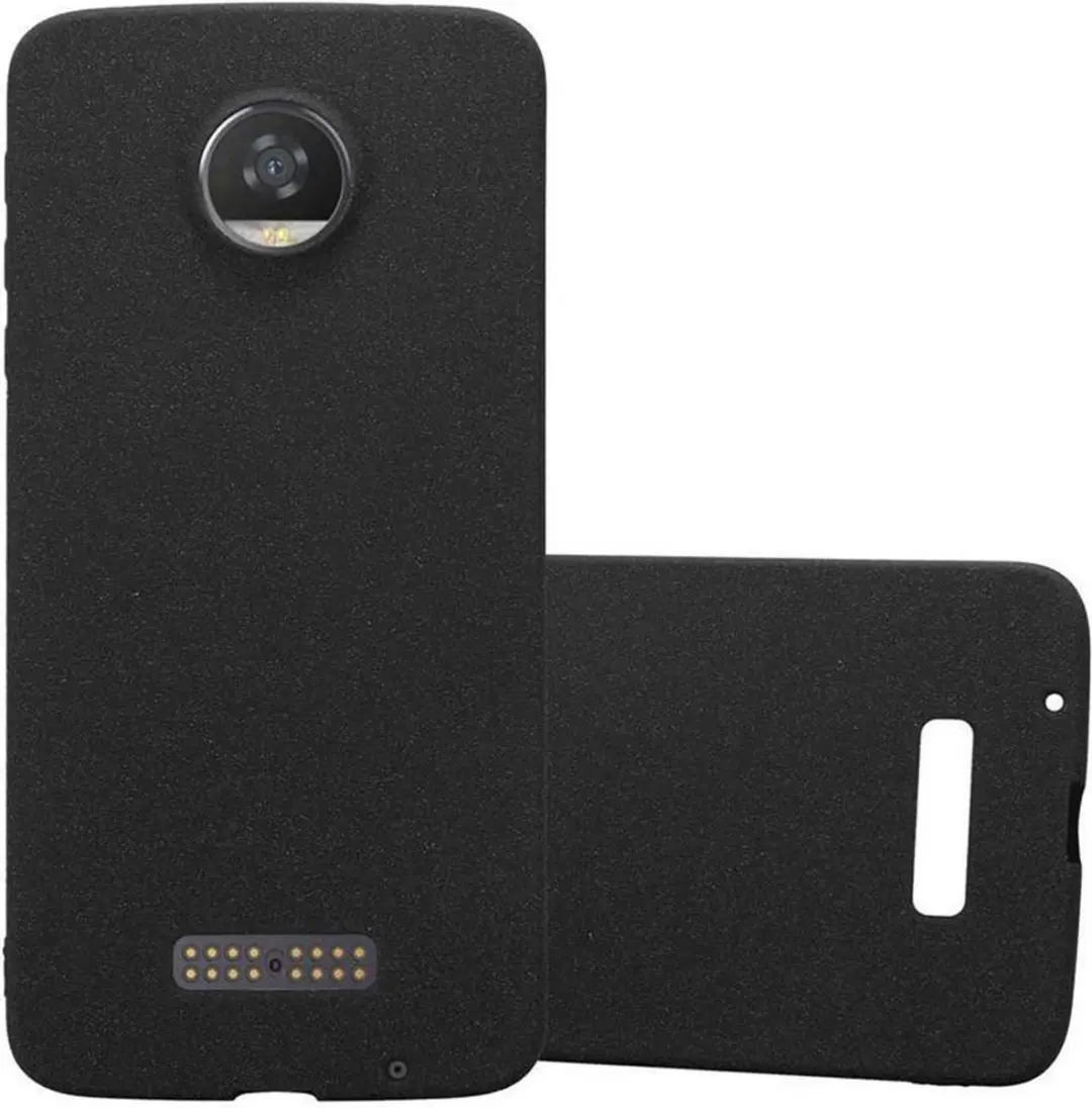 Cadorabo Hoesje geschikt voor Motorola MOTO Z2 in FROST ZWART