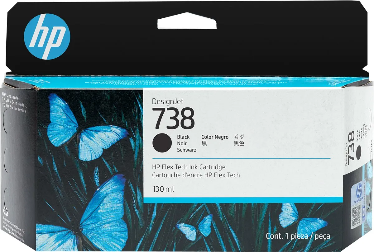 HP 738 130ml Inktcartridge DesignJet - Zwart