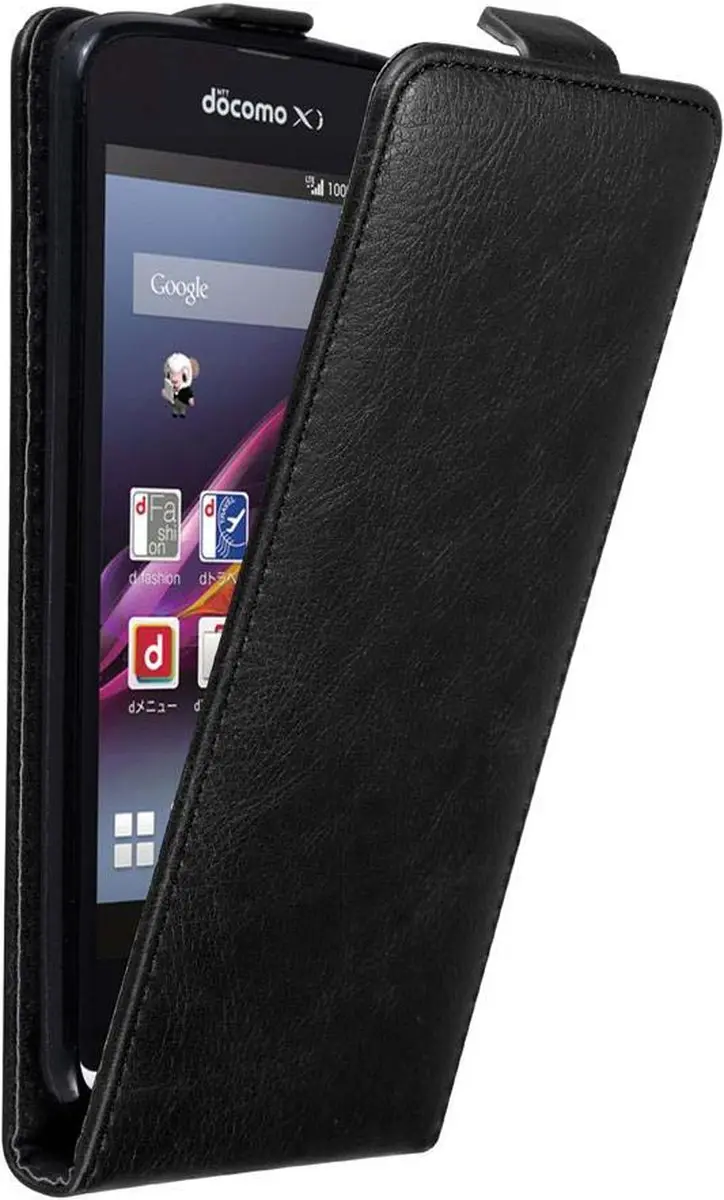 Cadorabo Hoesje geschikt voor Sony Xperia Z1 COMPACT in ZWARTE NACHT