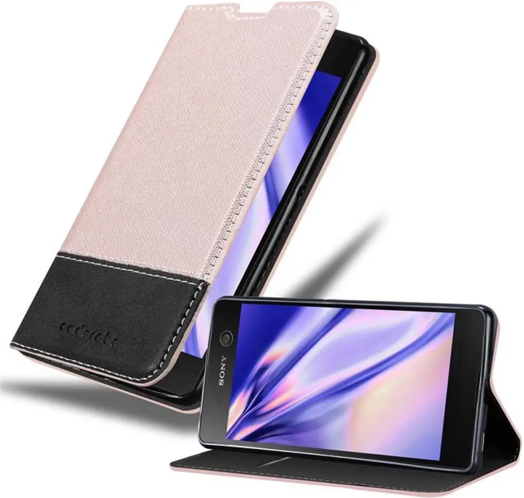 Cadorabo Hoesje geschikt voor Sony Xperia M5 in ROSE GOUD ZWART