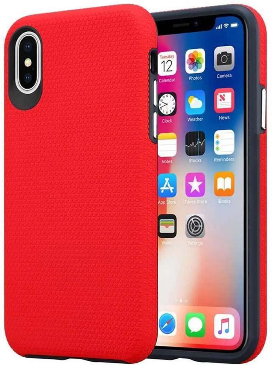 Cadorabo Hoesje geschikt voor Apple iPhone X / XS in ANJERS ROOD