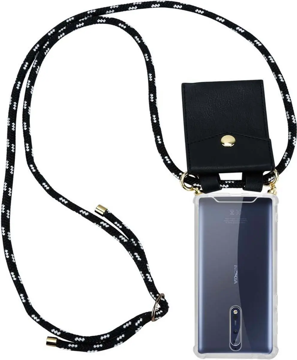 Cadorabo Hoesje geschikt voor Nokia 8 2017 in ZWART ZILVER