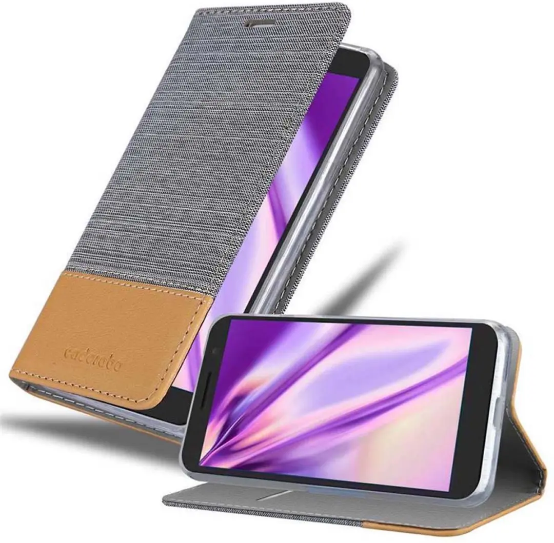 Cadorabo Hoesje geschikt voor Alcatel 1X 2019 in LICHTGRIJS BRUIN