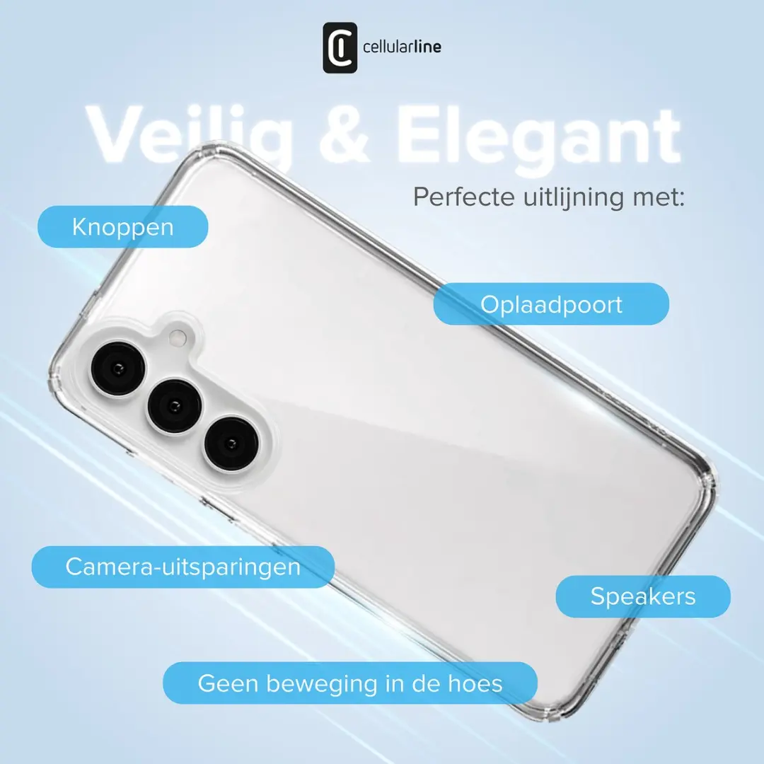 Cellularline Clear Duo Hoesje Samsung Galaxy S25+ - Transparant - afbeelding 3 van 6