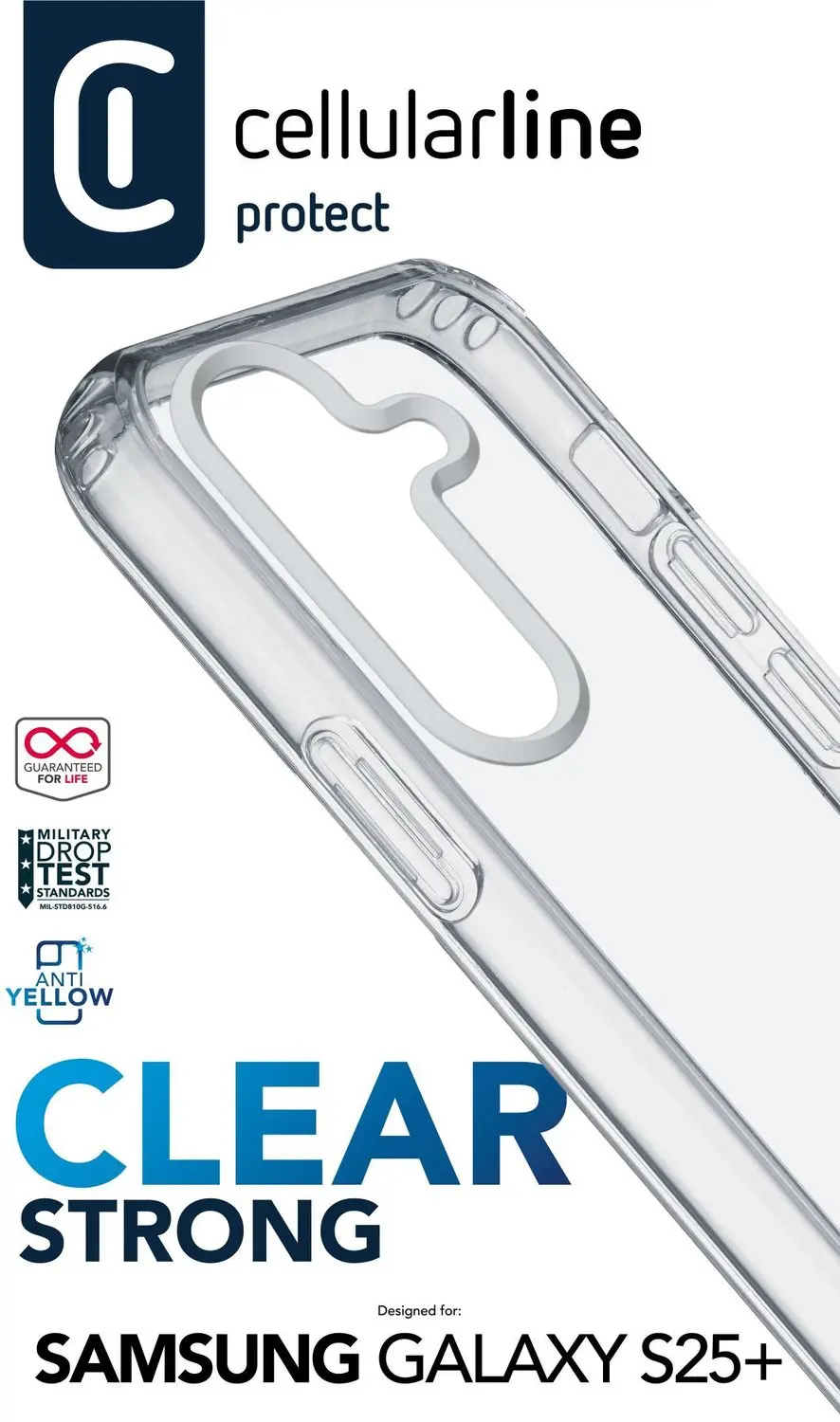 Cellularline Clear Duo Hoesje Samsung Galaxy S25+ - Transparant - afbeelding 4 van 6