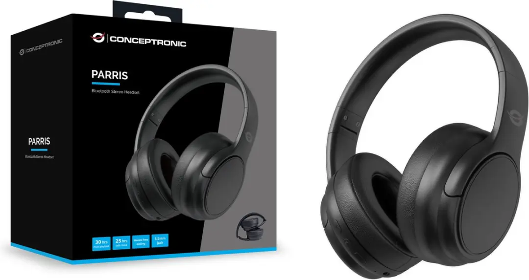 Conceptronic PARRIS03B Bluetooth Headset - Zwart - afbeelding 2 van 6