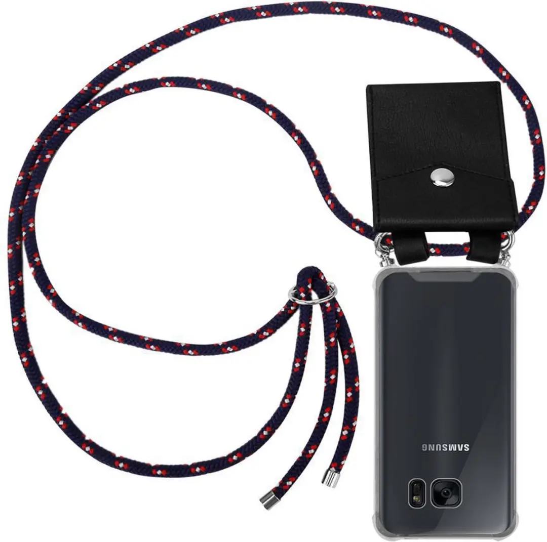 Cadorabo Hoesje geschikt voor Samsung Galaxy S7 in BLAUW ROOD WITTE STIP