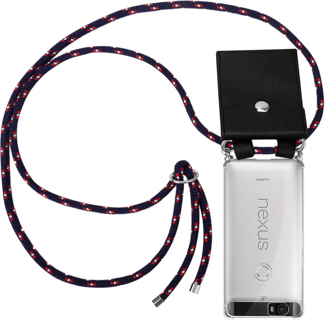 Cadorabo Hoesje geschikt voor Huawei Google NEXUS 6P in BLAUW ROOD WITTE STIP