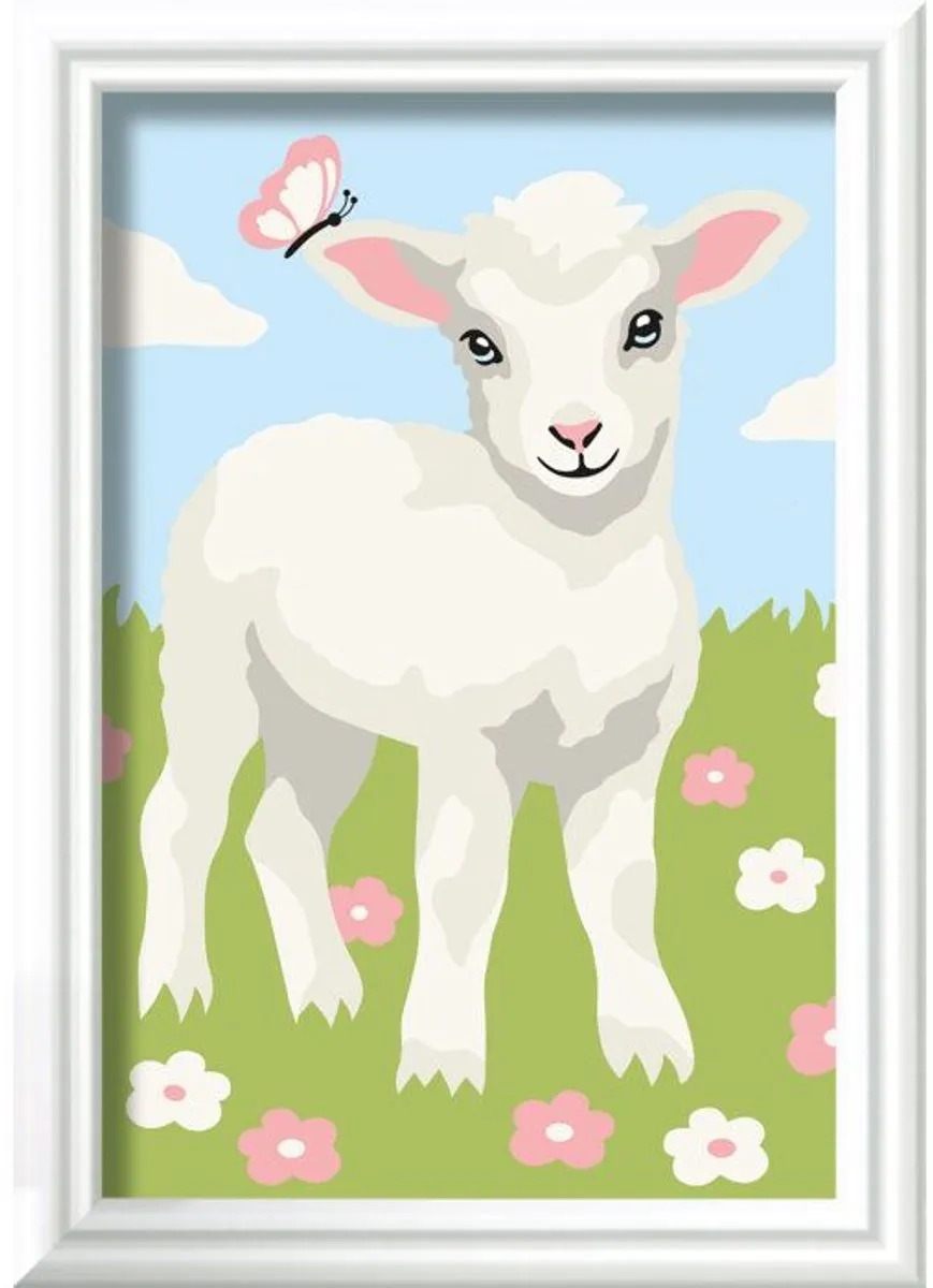 Ravensburger CreArt Kids Paint by Numbers Schapen 8x12cm - Wit