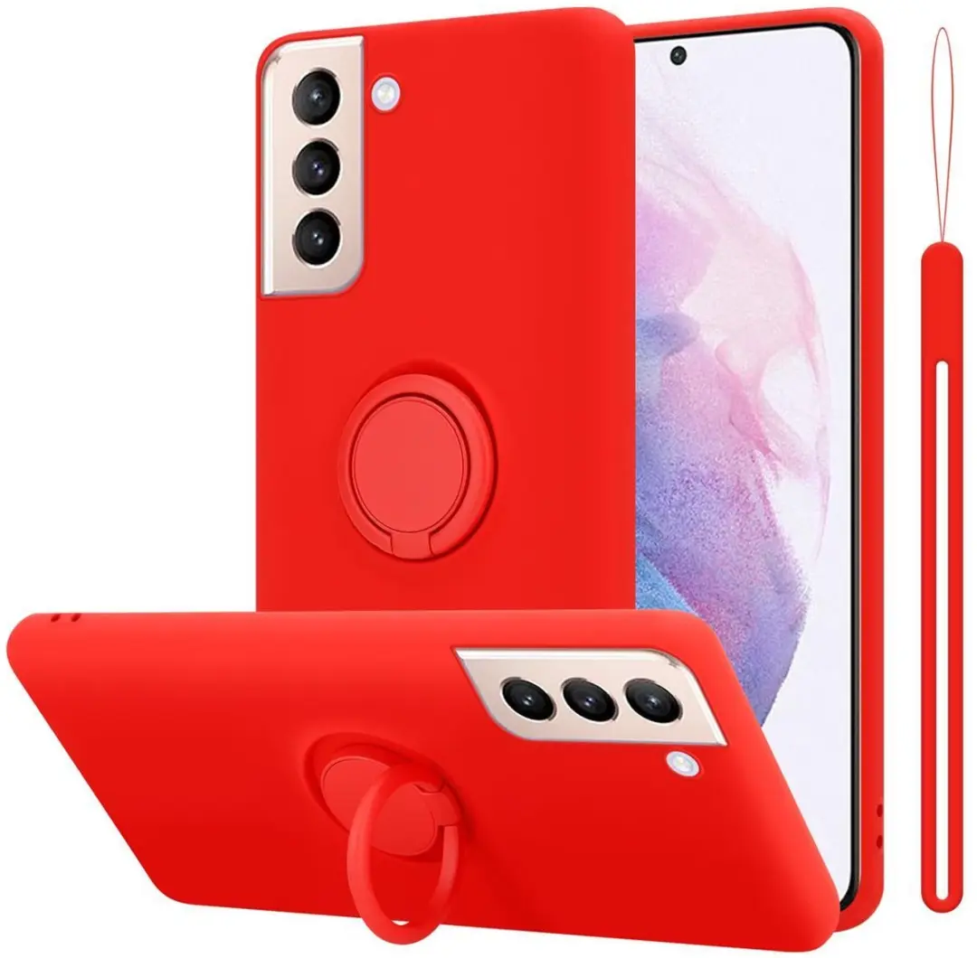 Cadorabo Hoesje geschikt voor Samsung Galaxy S21 PLUS in LIQUID ROOD