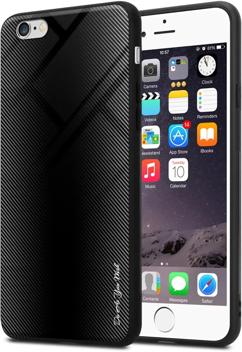 Cadorabo Hoesje geschikt voor Apple iPhone 6 / 6S in OPAAL ZWART