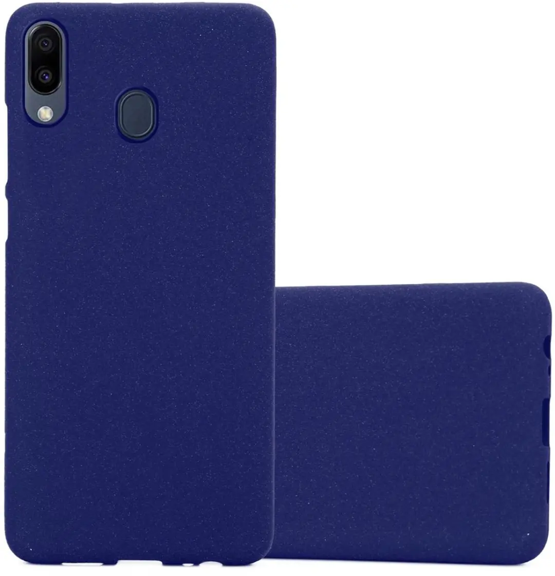 Cadorabo Hoesje geschikt voor Samsung Galaxy M20 in FROST DONKER BLAUW