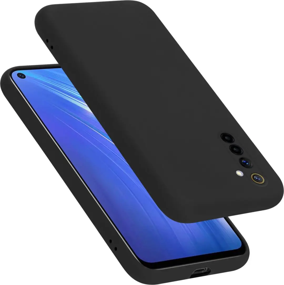 Cadorabo Hoesje geschikt voor Realme 6 4G / 6s in LIQUID ZWART