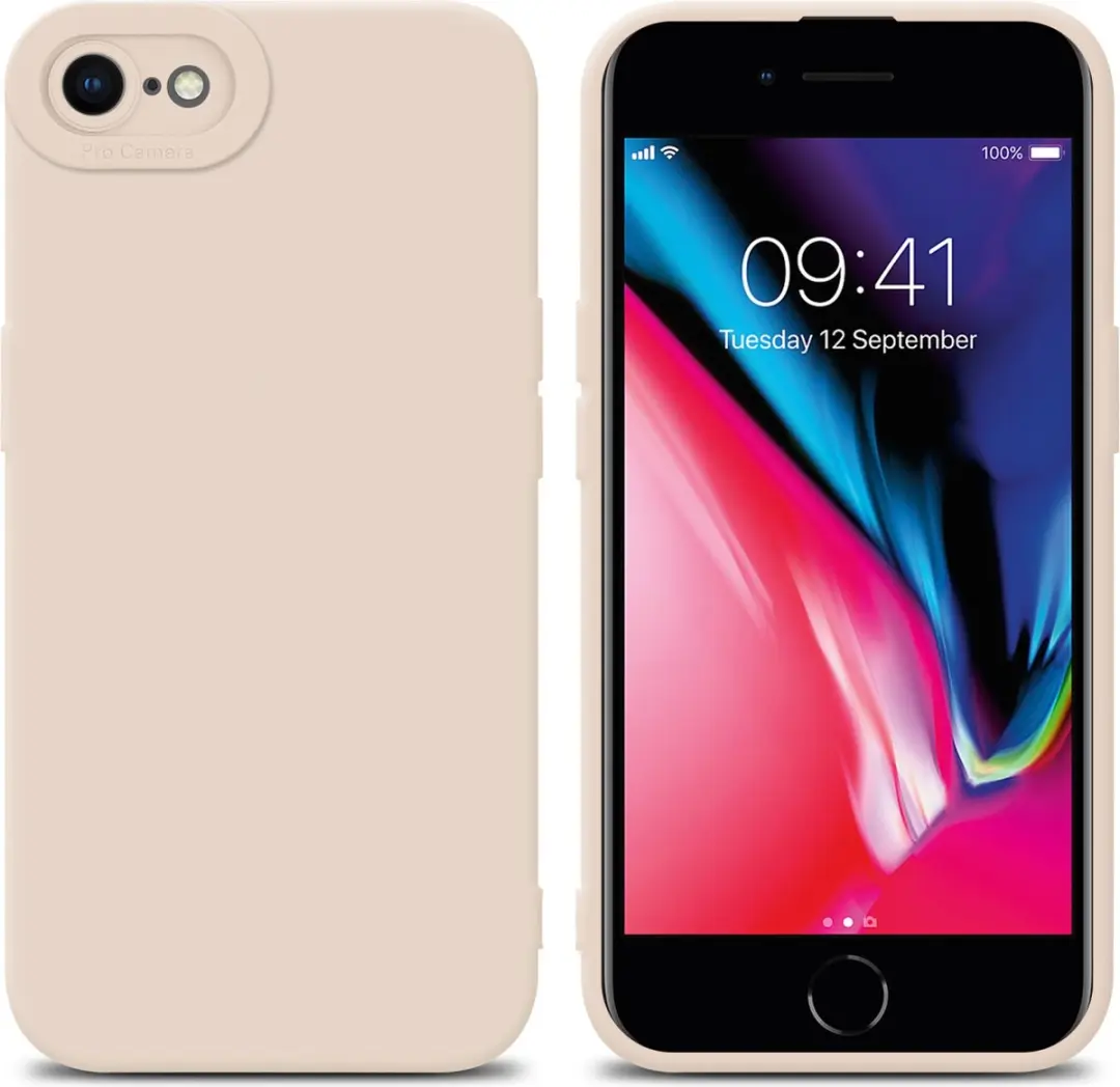 Cadorabo Hoesje geschikt voor Apple iPhone 7 / 7S / 8 / SE 2020 in FLUID CREAM