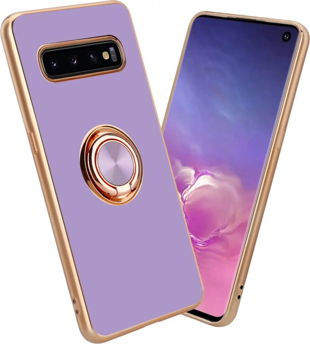 Cadorabo Hoesje geschikt voor Samsung Galaxy S10 PLUS in Glossy Licht Paars