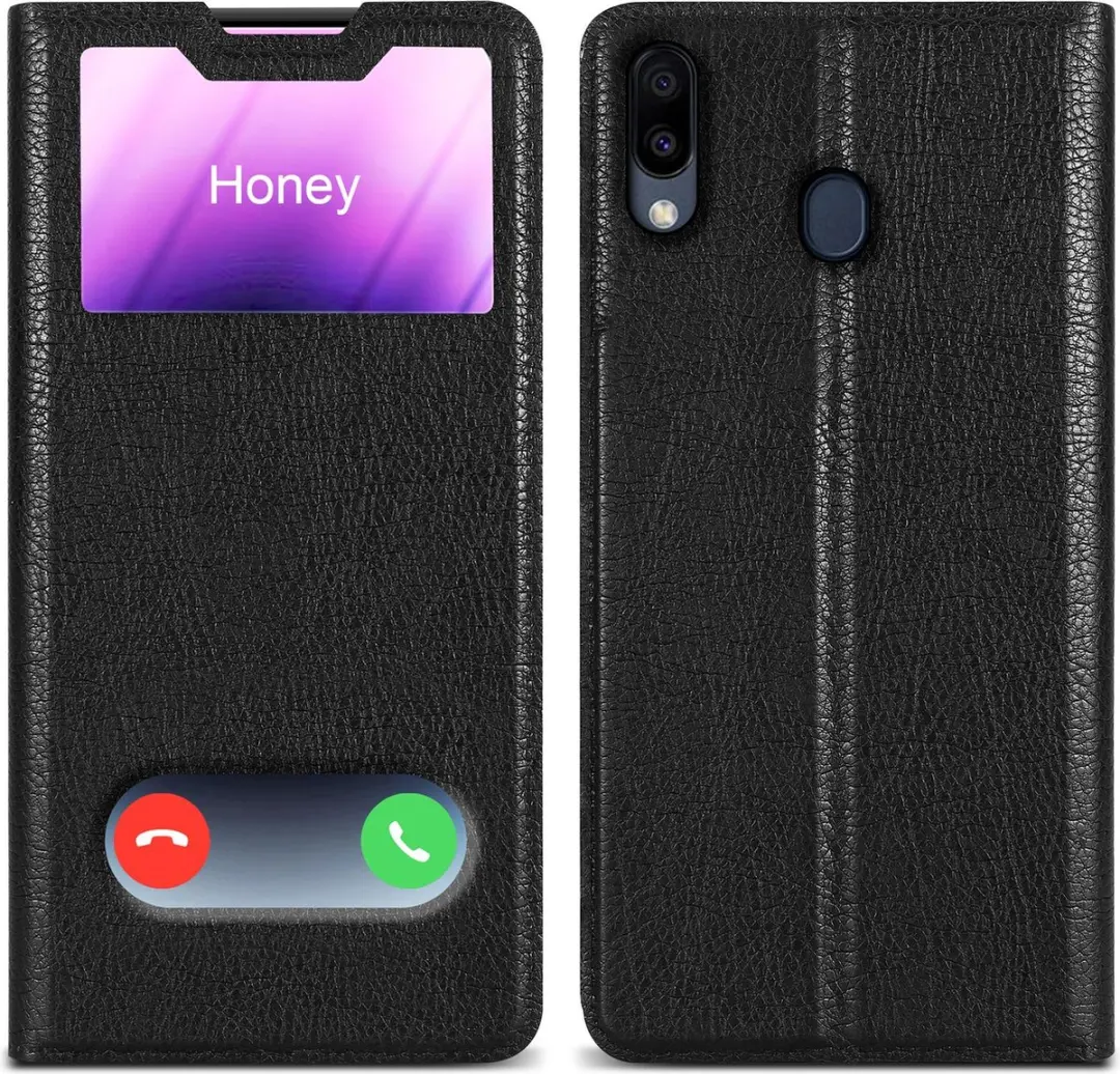 Cadorabo Hoesje geschikt voor Samsung Galaxy M20 in KOMEET ZWART