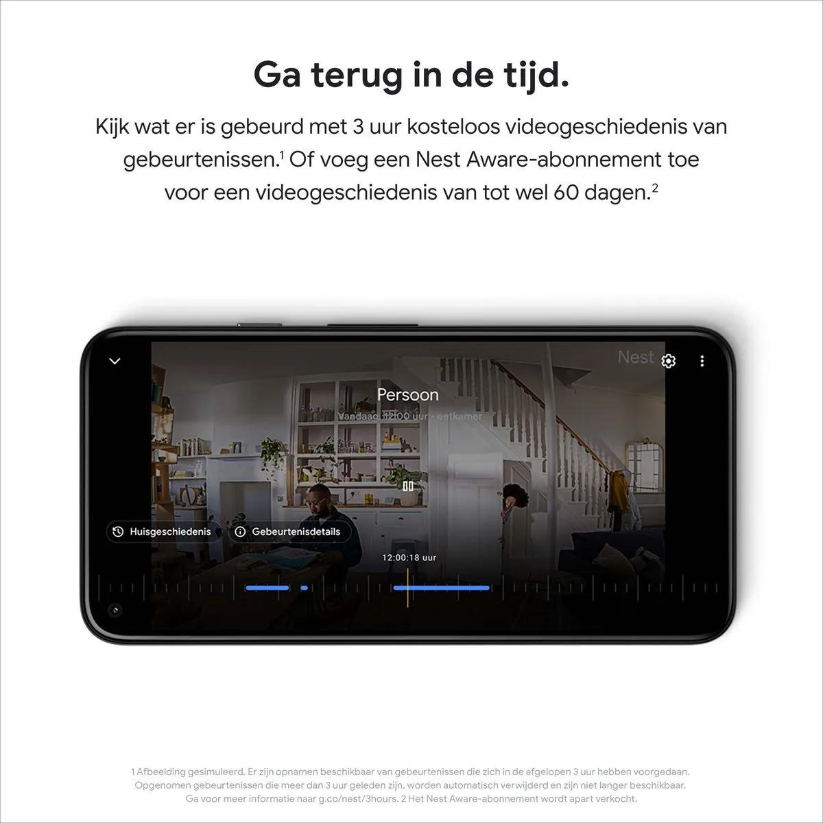 Google Nest Cam GA01998-FR Bedraad - Wit