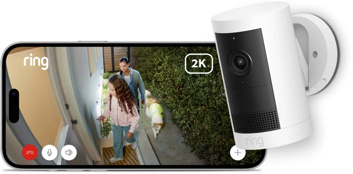 Ring Outdoor Camera Plus - batterij - wit- buitencamera - 2k