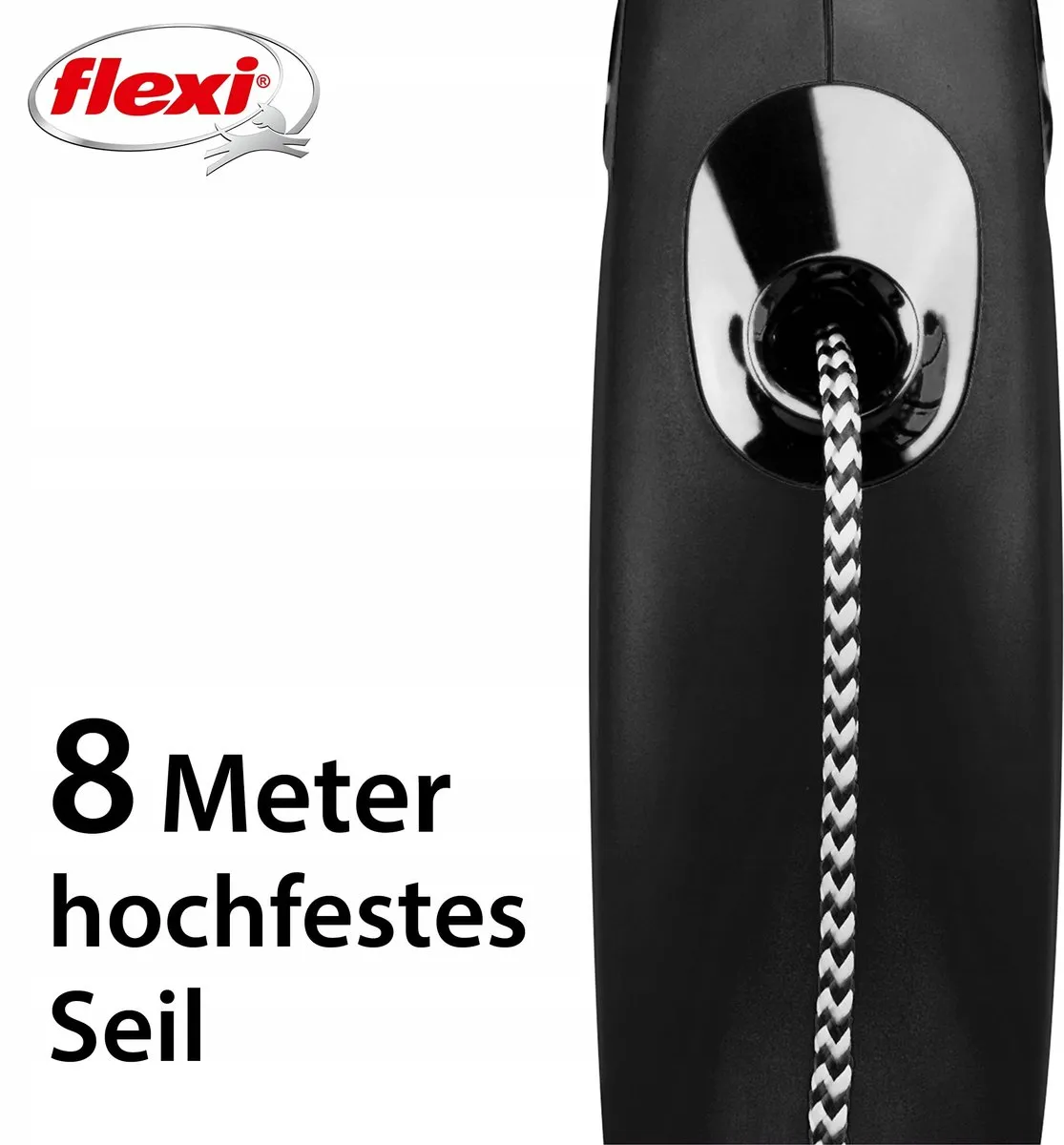 Flexi Automatisch Hondensnoer 8m - 15kg - Zwart