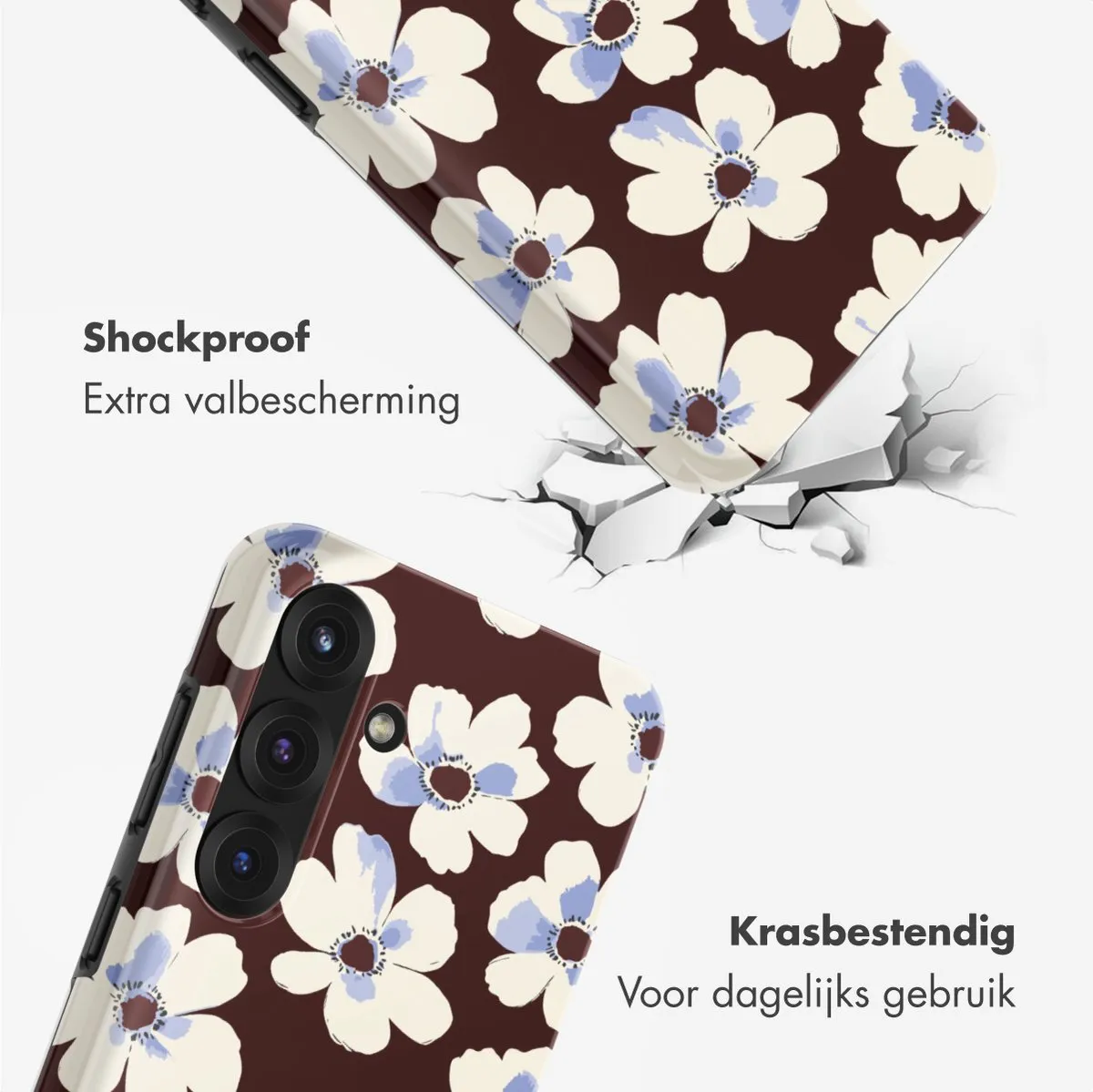 Selencia Hoesje Samsung Galaxy S25 Choco Flower Pop - MagSafe