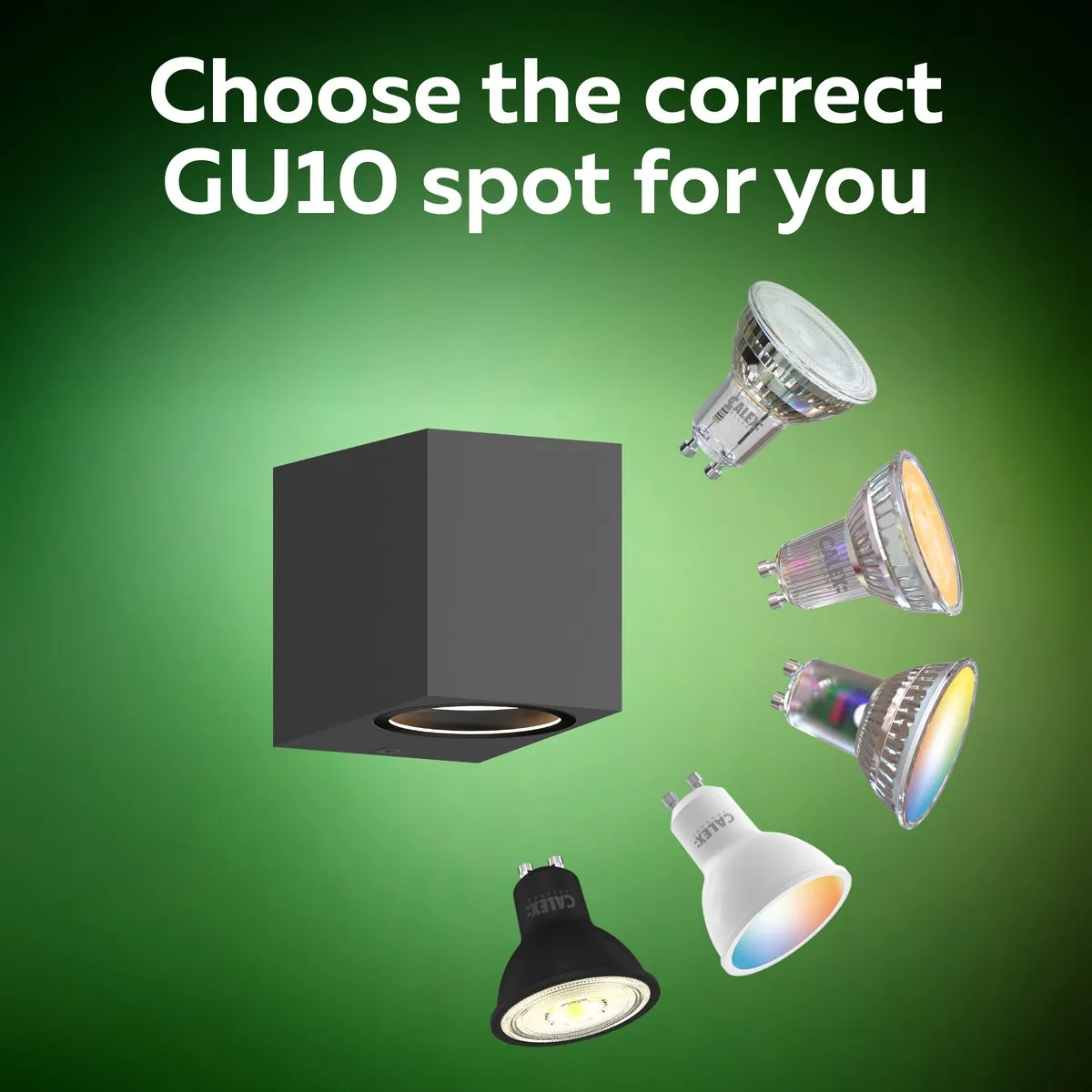Calex Sanremo Wandlamp GU10 IP54 - Antraciet 4-Stuks