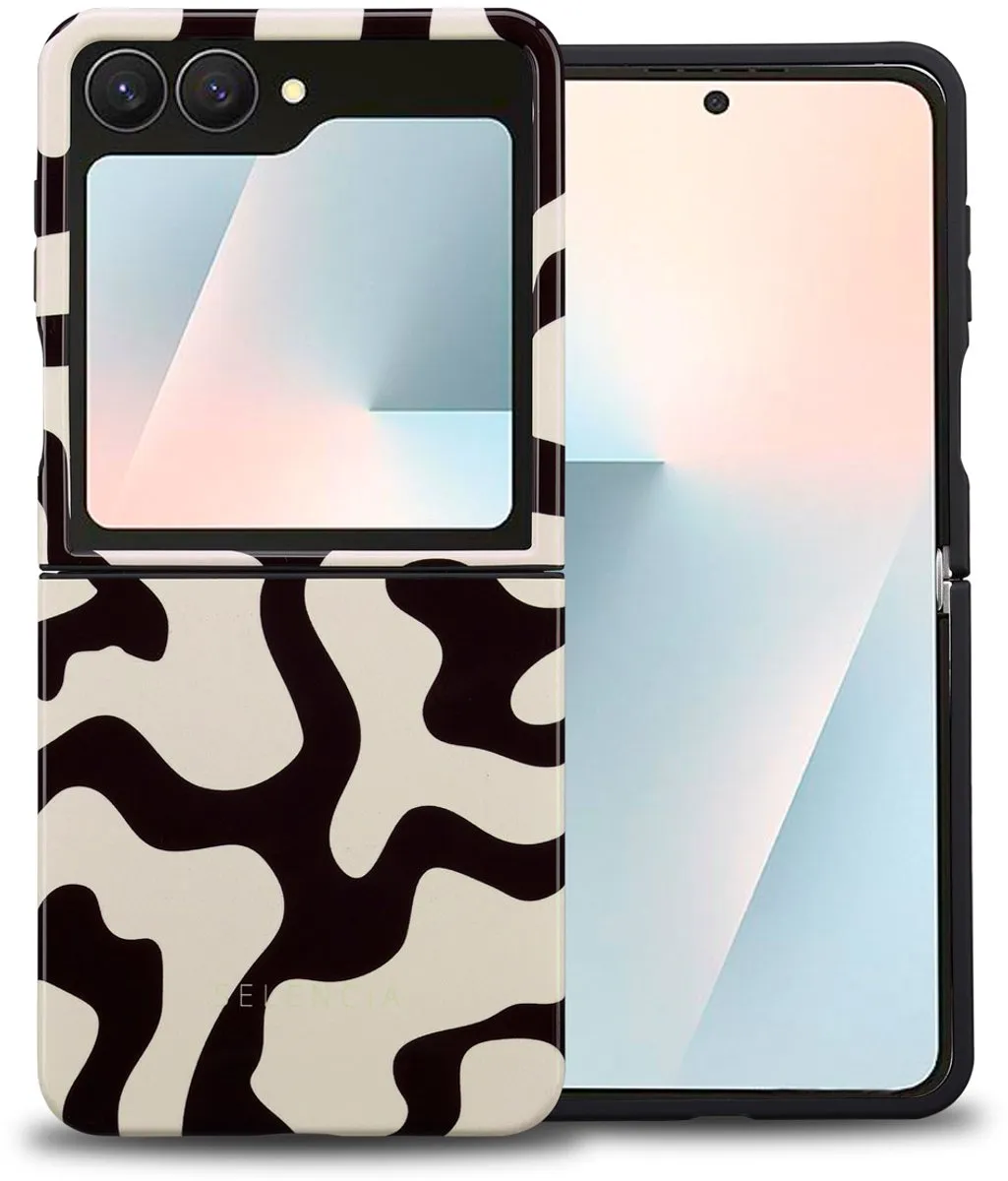 Selencia Hoesje Samsung Galaxy Z Flip 7 - Art Wave Black