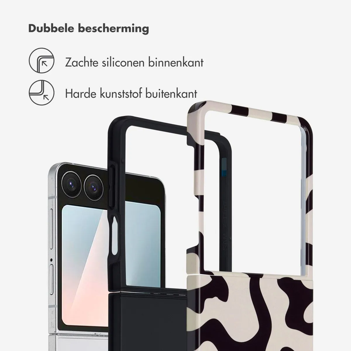 Selencia Hoesje Samsung Galaxy Z Flip 7 - Art Wave Black