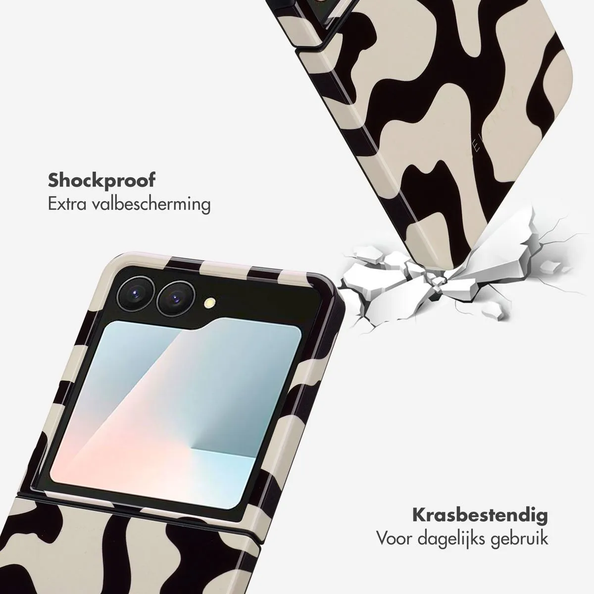 Selencia Hoesje Samsung Galaxy Z Flip 7 - Art Wave Black