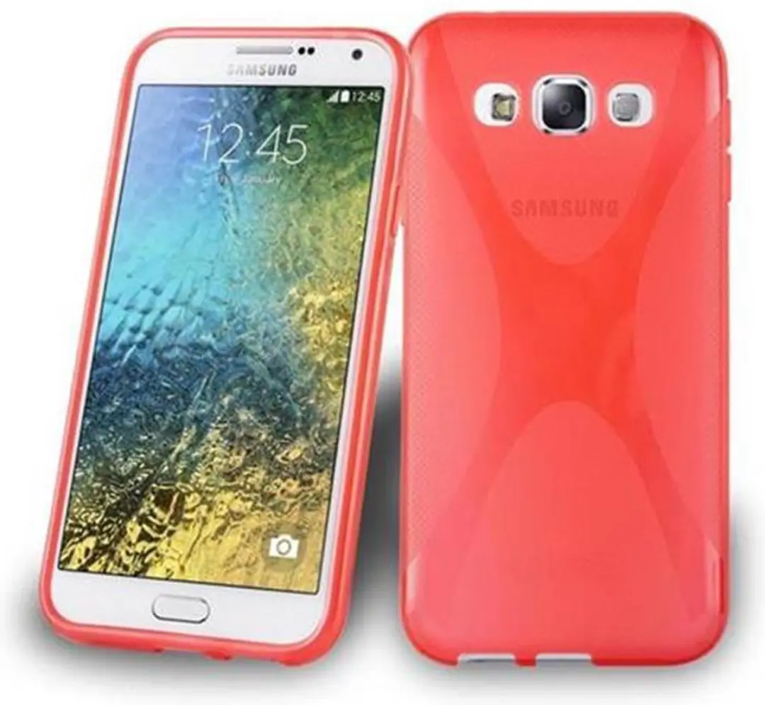 Cadorabo Hoesje geschikt voor Samsung Galaxy E5 in INFERNO ROOD