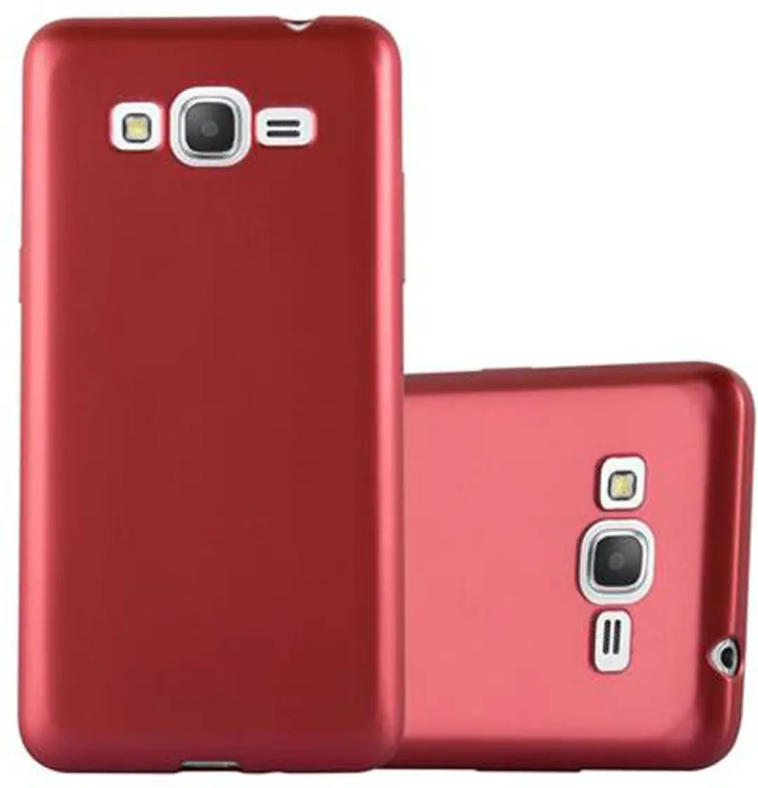 Cadorabo Hoesje geschikt voor Samsung Galaxy GRAND PRIME in METALLIC ROOD