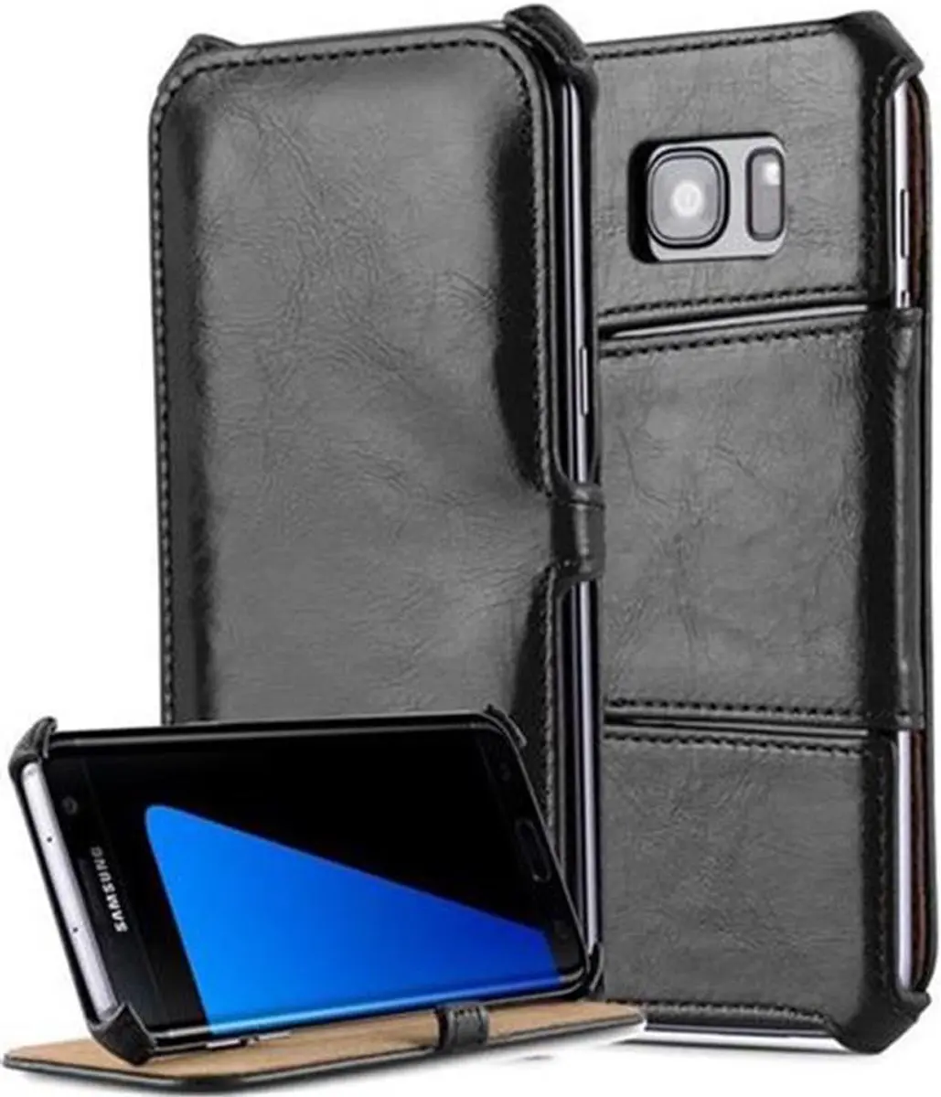 Cadorabo Hoesje geschikt voor Samsung Galaxy S7 EDGE in PIANO ZWART