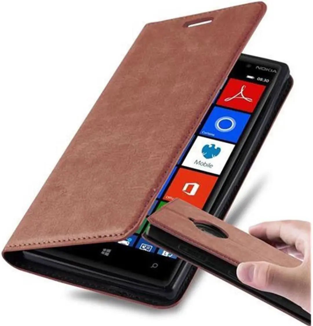 Cadorabo Hoesje geschikt voor Nokia Lumia 830 in CAPPUCCINO BRUIN