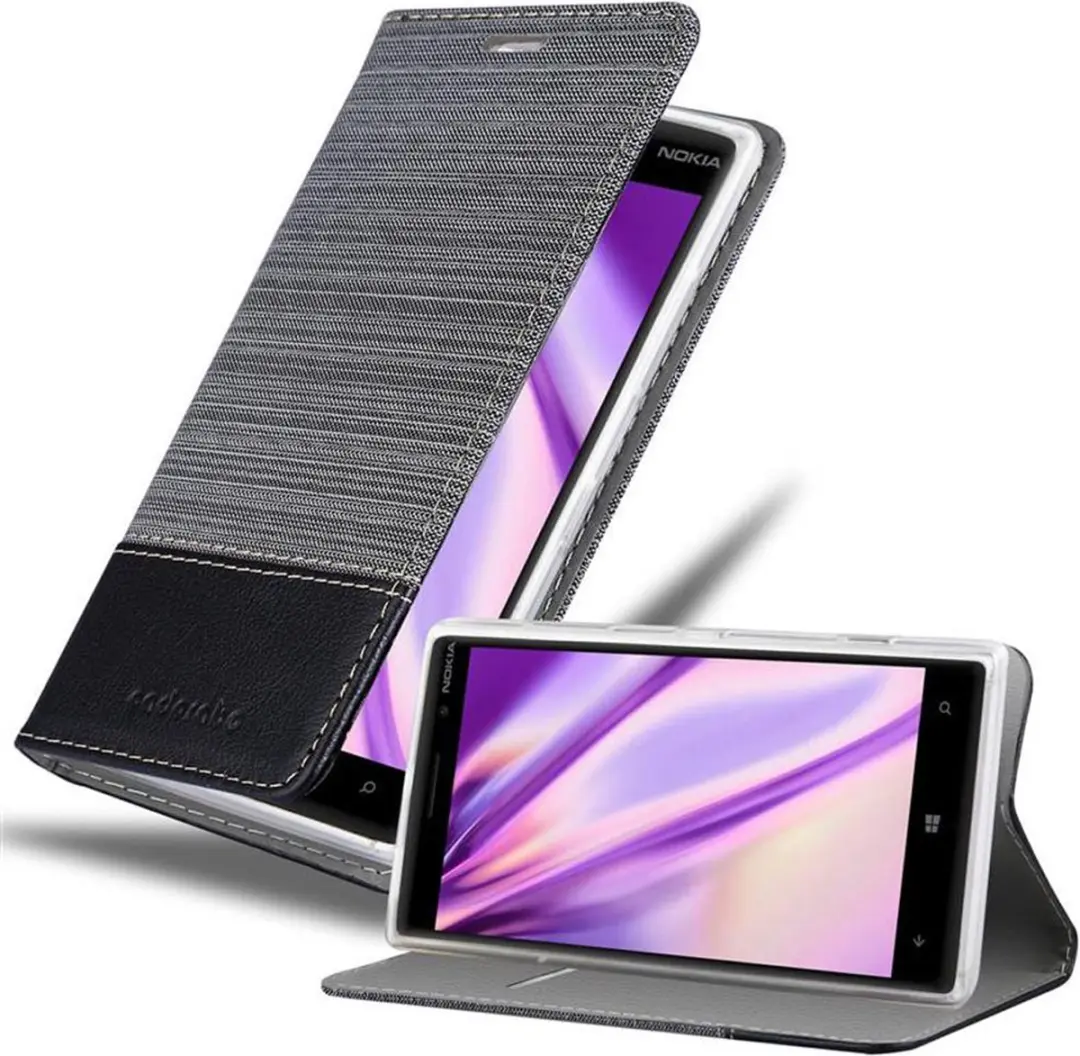 Cadorabo Hoesje geschikt voor Nokia Lumia 830 in GRIJS ZWART