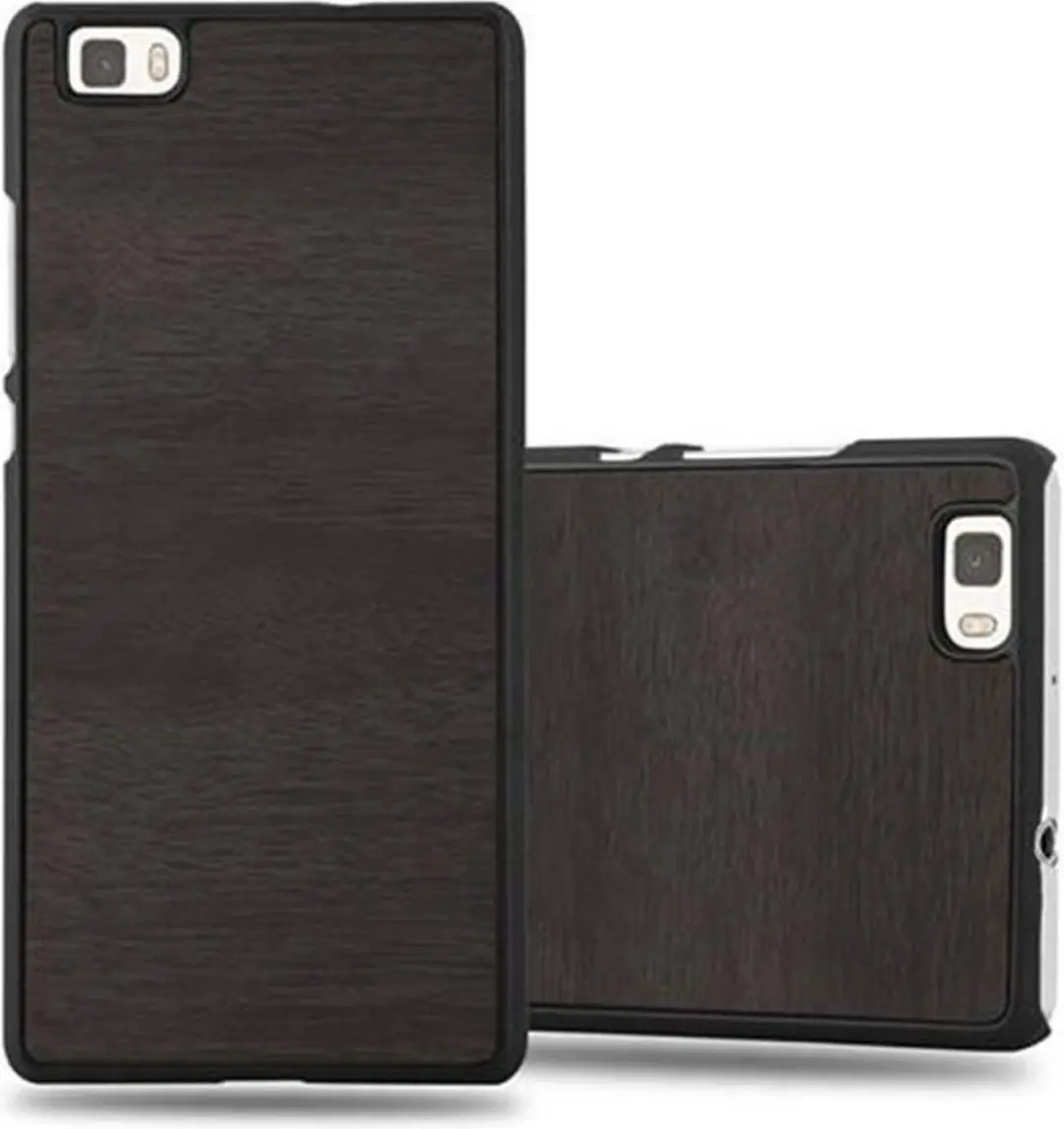 Cadorabo Hoesje geschikt voor Huawei P8 LITE 2015 in WOODY ZWART