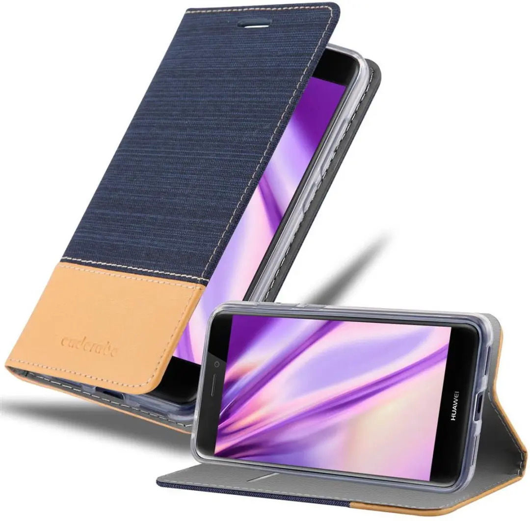 Cadorabo Hoesje geschikt voor Huawei P8 LITE 2017 / P9 LITE 2017 in DONKERBLAUW