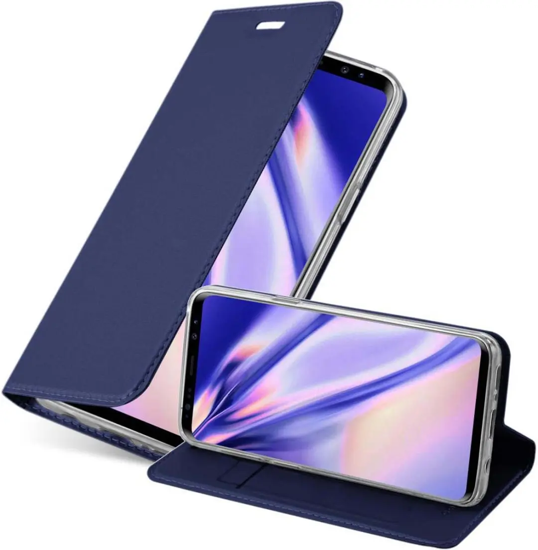 Cadorabo Hoesje geschikt voor Samsung Galaxy S9 in CLASSY DONKER BLAUW