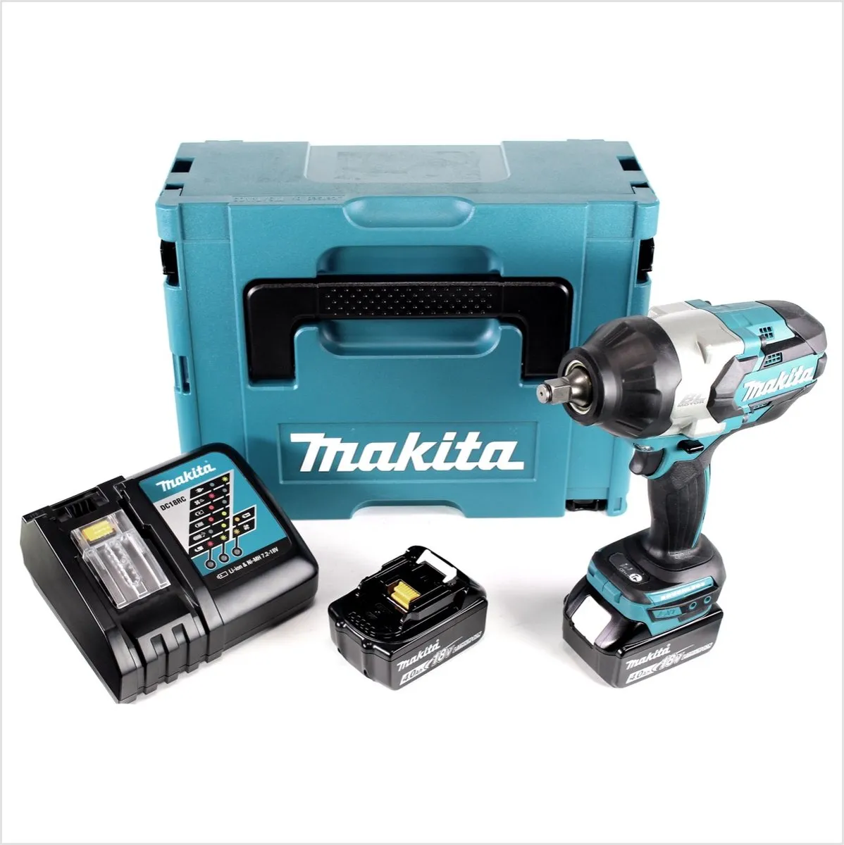 Makita DTW 1002 RMJ Slagmoersleutel 18V 1000Nm - 2x 4.0Ah + Lader + Makpac