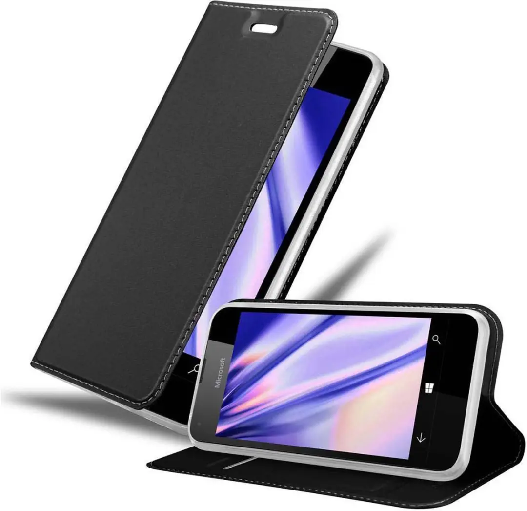Cadorabo Hoesje geschikt voor Nokia Lumia 550 in CLASSY ZWART