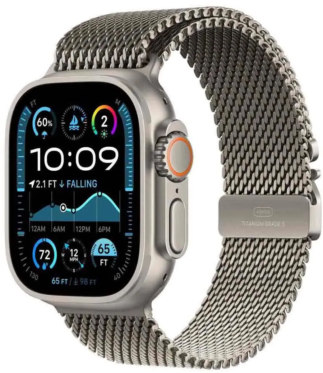 Apple Watch Series Ultra 2 49mm Titanium Milanese Loop - S - Natural